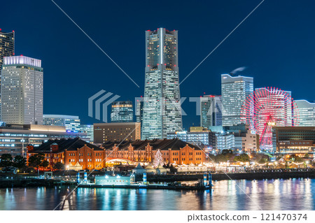 「神奈川縣」從主要碼頭看到的港未來夜景 121470374