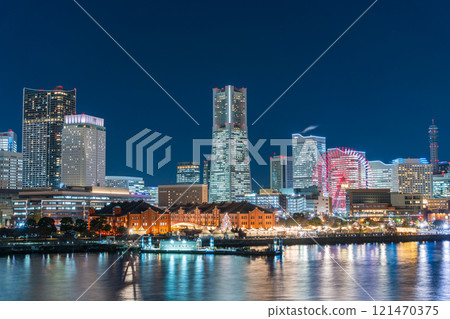 「神奈川縣」從主要碼頭看到的港未來夜景 121470375
