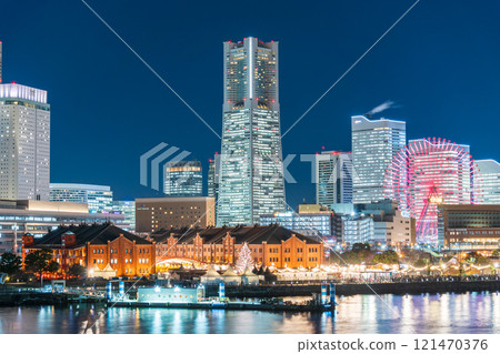 「神奈川縣」從主要碼頭看到的港未來夜景 121470376