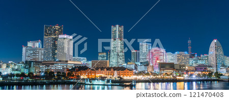 「神奈川縣」從大碼頭看到的港未來夜景全景 「神奈川縣」從大碼頭看到的港未來夜景全景 121470408