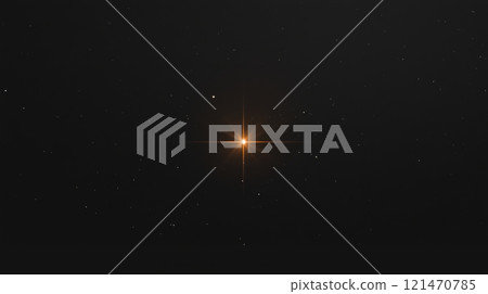 Bright star in the night sky, cosmic view. Astronomy and space concept 121470785