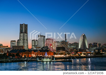 Yokohama Minato Mirai with the entire building lit up Yokohama Minato Mirai with the entire building lit up 121471036