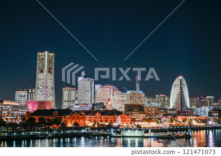 Yokohama Minato Mirai with the entire building lit up Yokohama Minato Mirai with the entire building lit up 121471073