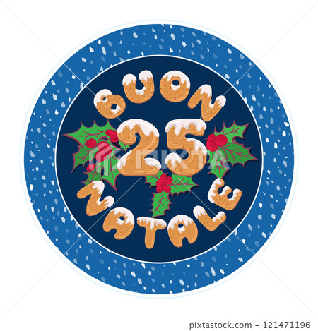Cute retro holiday christmas card. Vintage advent calendar gift tag for decoration plate or poster design with typography text 3 days until xmas. Glaze cookies style font. Vector illustration 121471196