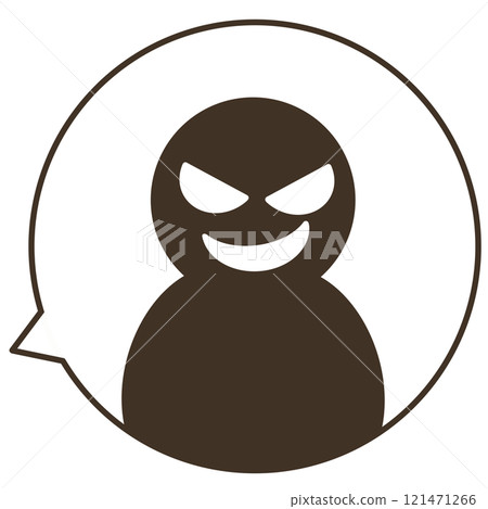 Simple illustration of a suspicious person and speech bubble 121471266