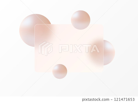 Glass morphism website landing page template. Translucent glass partition with floating spheres. Glass morphism website landing page template. Translucent glass partition with floating spheres. 121471653