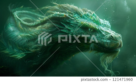 Majestic dragon from Japanese mythology, symbolizing power, wisdom 121471960