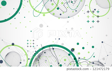 Abstract sphere background with plexus effect. 3D surface. Vector illustration. Abstract sphere background with plexus effect. 3D surface. Vector illustration. 121472179