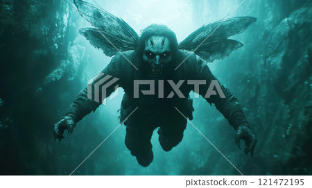 demon with insect like wings and human like face demon with insect like wings and human like face 121472195