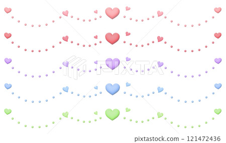 A set of dotted lines spreading horizontally from a three-dimensional heart 121472436