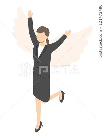 辦公室職員女天使等距 121472496