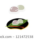 手繪彩色插圖集水饅頭（葛饅頭） 121472538