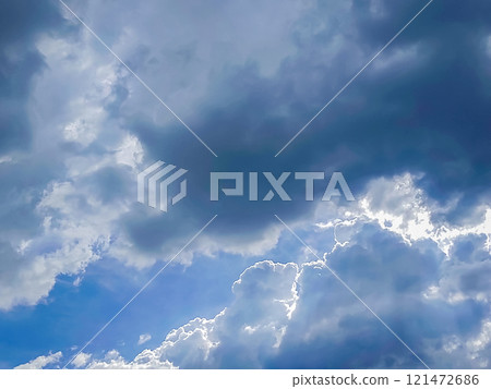 Clouds floating in blue sky, natural background. 121472686