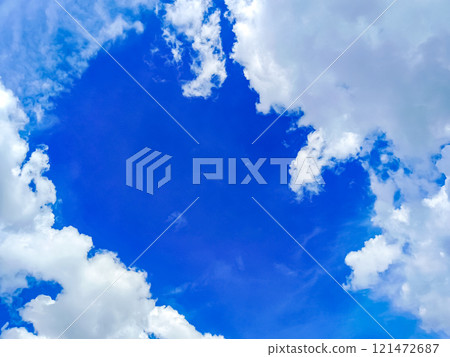 Clouds floating in blue sky, natural background. 121472687