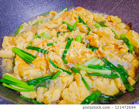 Thai food - Omelet soup with minced pork. Thai food - Omelet soup with minced pork. 121472694