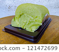 Pandan and young coconut chiffon cake, thai style. 121472699