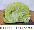 Pandan and young coconut chiffon cake, thai style. 121472700