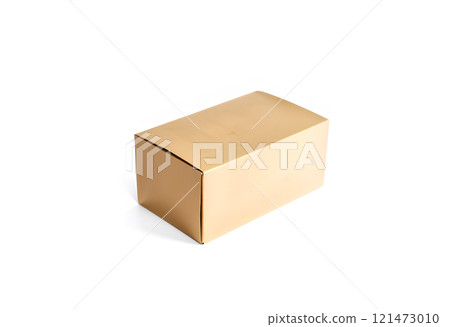 Blank closed craft box mockup, side view. 121473010