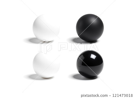 Blank black and white gloss and matte ball mockup set. Blank black and white gloss and matte ball mockup set. 121473018
