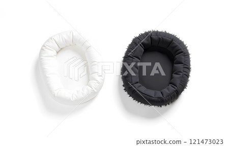 Blank black and white babynest lounger mockup, front view. Blank black and white babynest lounger mockup, front view. 121473023