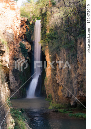 Sunlit Horse Tail Waterfall: Daytime Long Exposure, Monasterio de Piedra Sunlit Horse Tail Waterfall: Daytime Long Exposure, Monasterio de Piedra 121473049