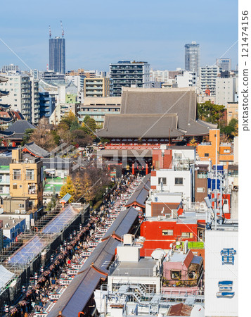 Senso-ji Temple Hokuramon and Nakamise 121474156