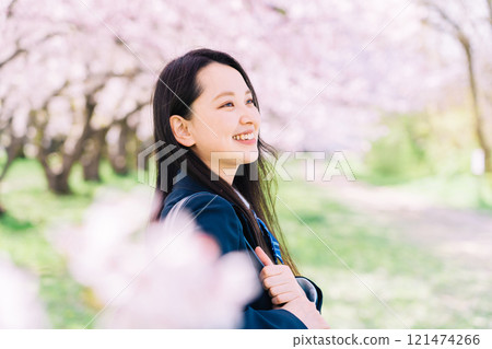 Sakura and school girls 121474266