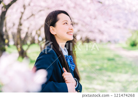 Sakura and school girls 121474268