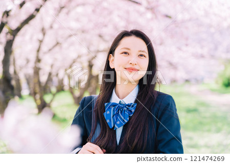 Sakura and school girls 121474269