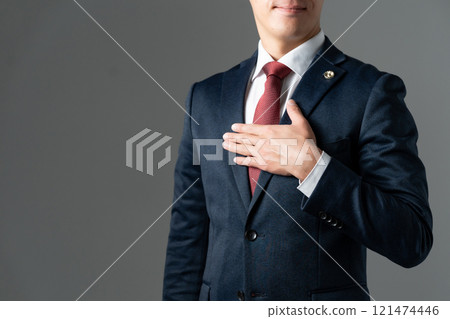 Middle-aged male lawyer at hand Middle-aged male lawyer at hand 121474446