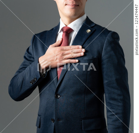 Middle-aged male lawyer at hand Middle-aged male lawyer at hand 121474447