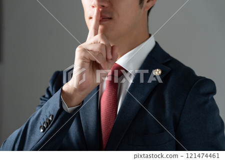 Middle-aged male lawyer at hand 121474461