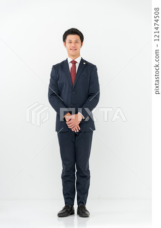 Middle-aged male lawyer portrait full body 121474508