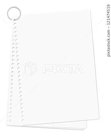 Loose-leaf paper bound together with a ring, plain 121474519