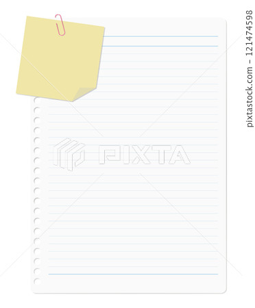 Clipped notepad and loose leaf paper, lined 121474598