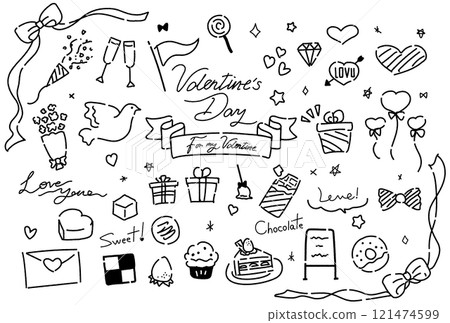 Valentine's Day handwritten decoration 121474599