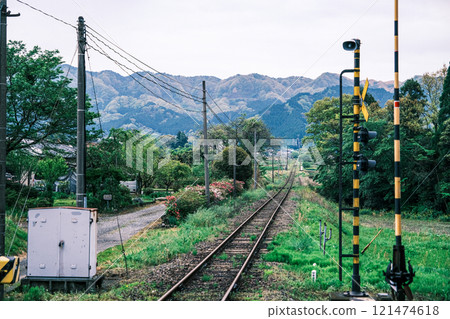 [#Kumamoto] Railway tracks at Aso Miharashidai Station 121474618