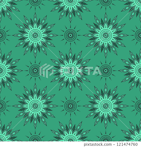 Seamless vintage inspired pattern with ornate flowers Seamless vintage inspired pattern with ornate flowers 121474760
