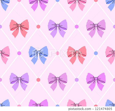Seamless pattern with colorful bows Seamless pattern with colorful bows 121474805