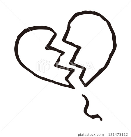 Hand-drawn broken heart symbol Hand-drawn broken heart symbol 121475112