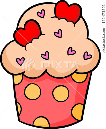 cupcake, vector, cake 121475201