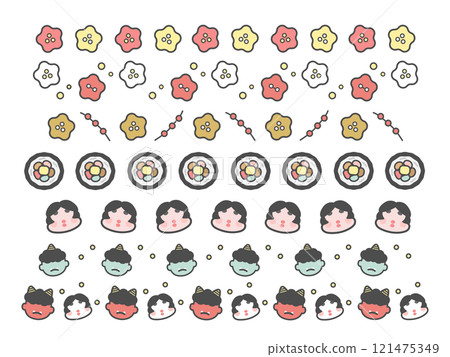 節分線插畫素材集 節分線插畫素材集 121475349