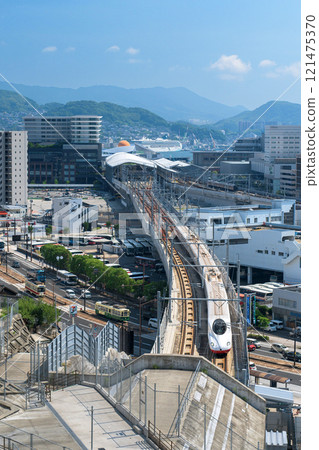 Kamome Shinkansen departing from Nagasaki Station Kamome Shinkansen departing from Nagasaki Station 121475370
