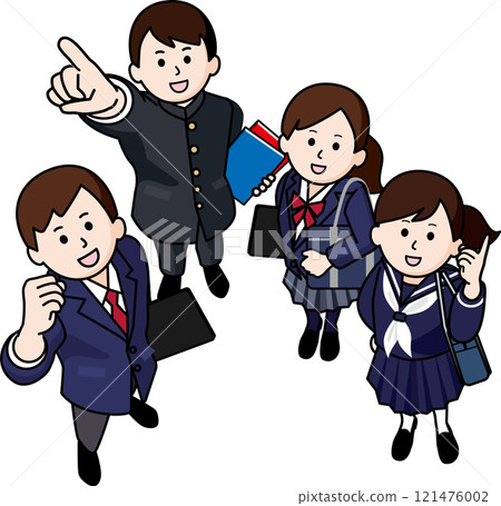 Four male and female students aiming to pass the exam 121476002