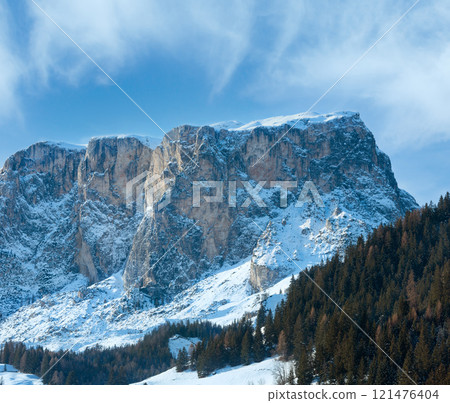 Beautiful winter rocky mountain landscape. Beautiful winter rocky mountain landscape. 121476404