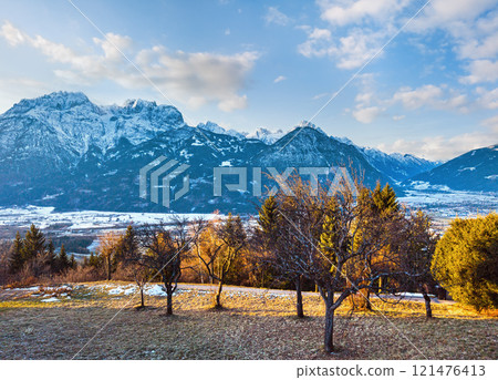 Winter mountain country landscape  (Austria). 121476413