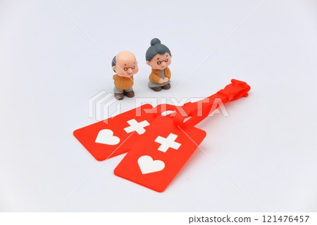 Image of help mark and elderly people Image of help mark and elderly people 121476457