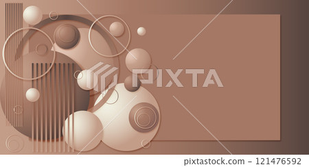 Abstract Background with Geometric Shapes and Gradient in Mocha Mousse Colors 121476592