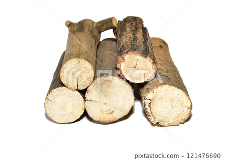 Pile of firewood isolated on a white background Pile of firewood isolated on a white background 121476690