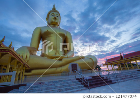 Wat Muang , the largest golden cast Buddha statue in Thailand, Wiset Chai Chan District, Ang Thong 121477074
